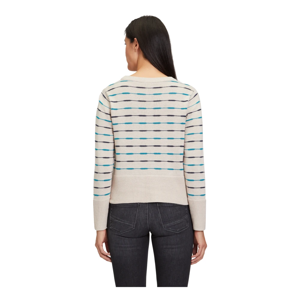 Betty & Co Chunky Gebreide Trui met Ribboorden Multicolor Dames