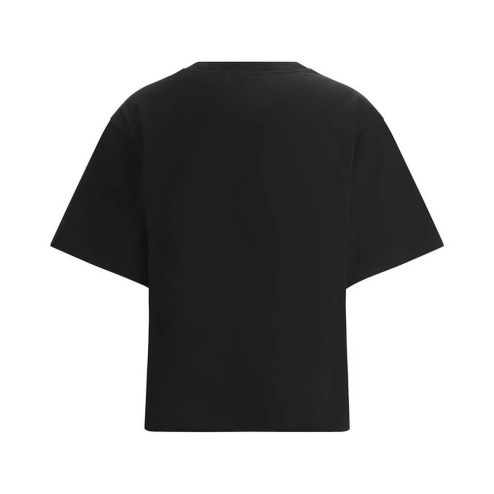 Dolce & Gabbana Geborduurd katoenen T-shirt voor vrouwen Black Dames