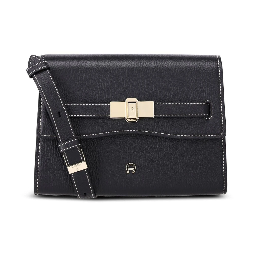 aigner Elegante Schoudertas met Gouden Details Black Dames