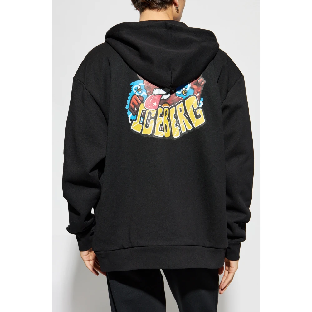 Iceberg Sweatshirt met logo Black Heren