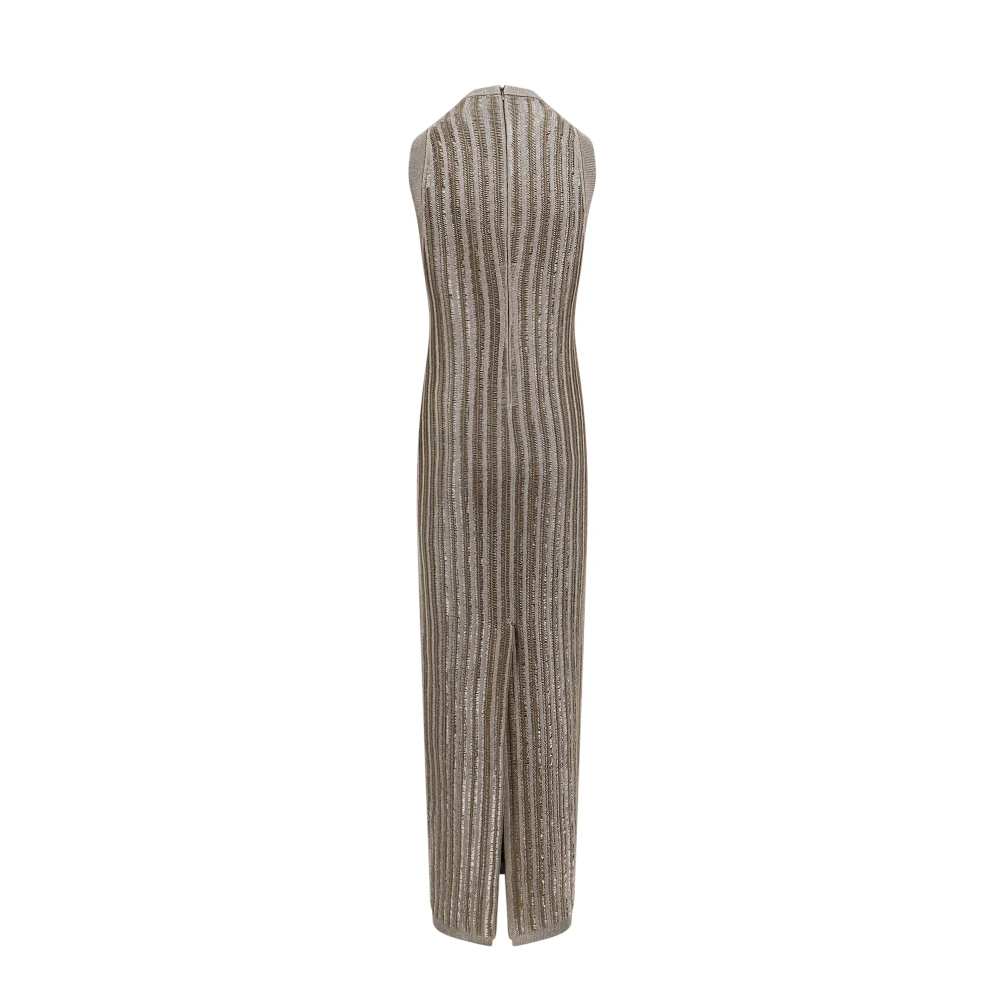 Tom Ford Geribbelde Wollenmix Lurex Jurk Green Dames