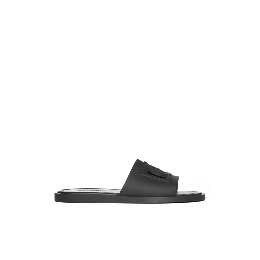 Dolce & Gabbana Men's Black Beachwear Sandals - Sliders - 10 Uk - Shoes