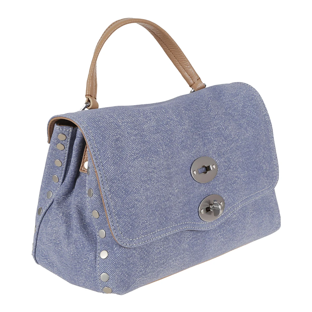 Zanellato Blauwe Leren Schoudertas Elegante Stijl Blue Dames