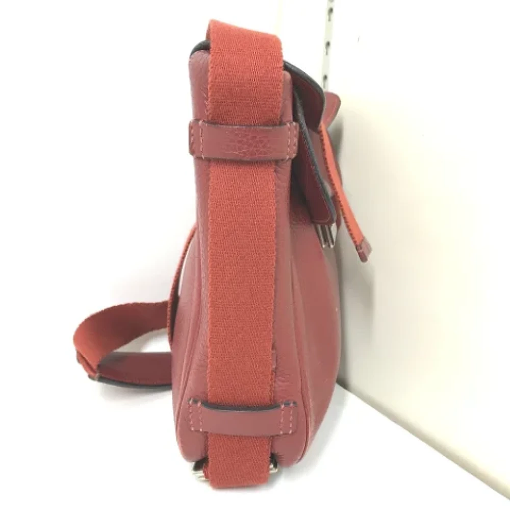 Hermès Vintage Pre-owned Leather crossbody-bags Red Dames