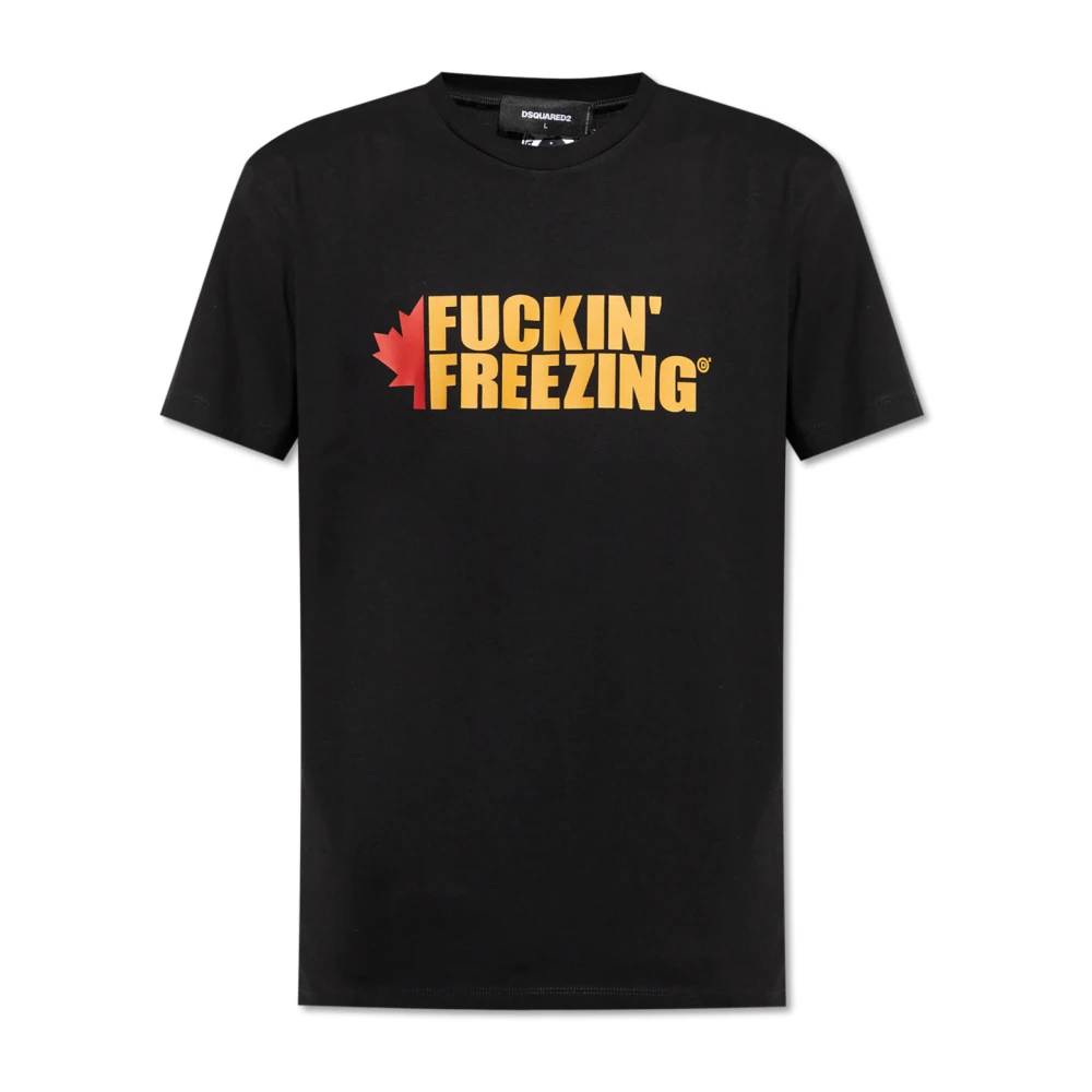 Dsquared2 Black T-Shirts, Male, L, T-Shirt With Print