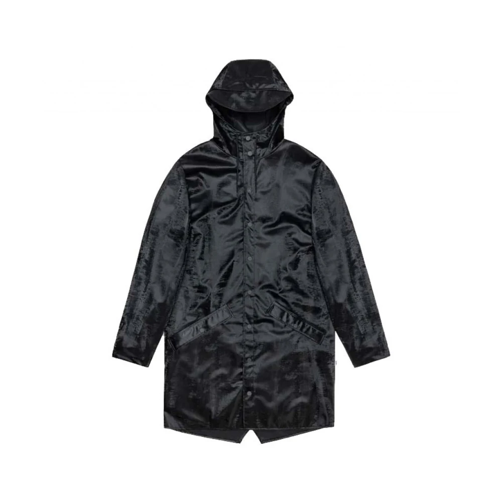 Rains Vrouw Zwart Jassen Dames, S, Polyester, Lange Jas