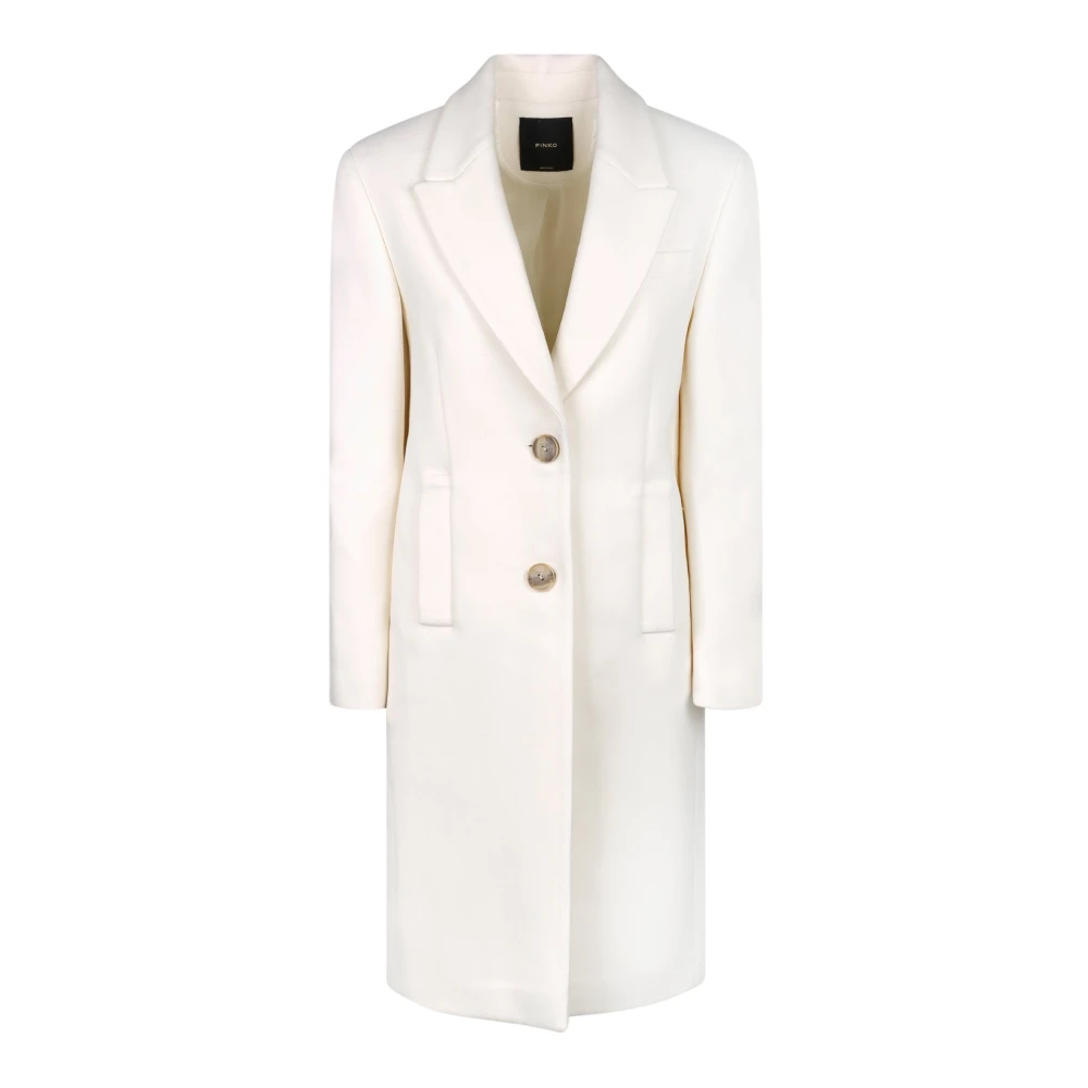 Pinko Witte Jas Slim Fit Wolmix White Dames