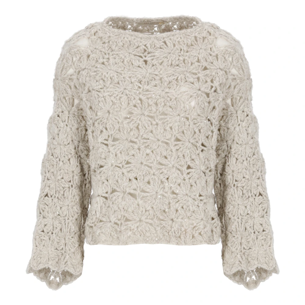Antonelli Firenze Beige Wollen Trui met Uitgesneden Details Beige Dames