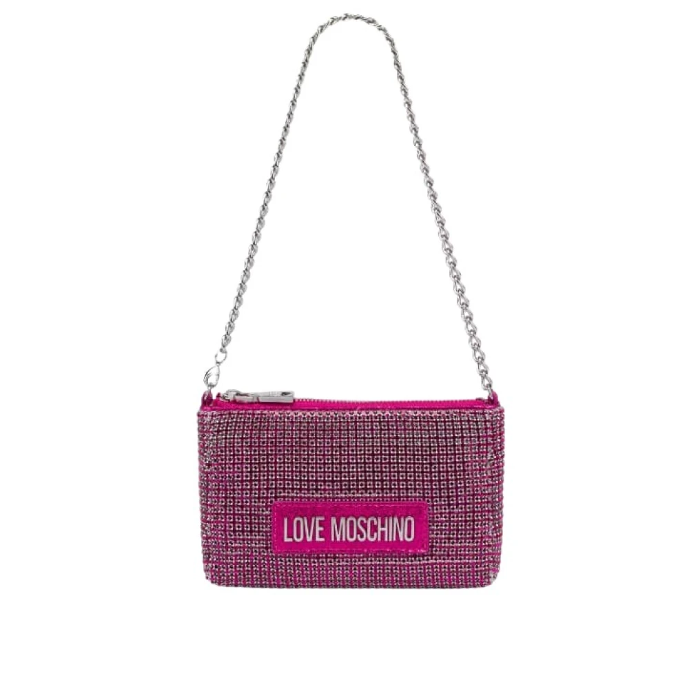 Love Moschino Fuchsia Rhinestone Mini Schoudertas Pink Dames