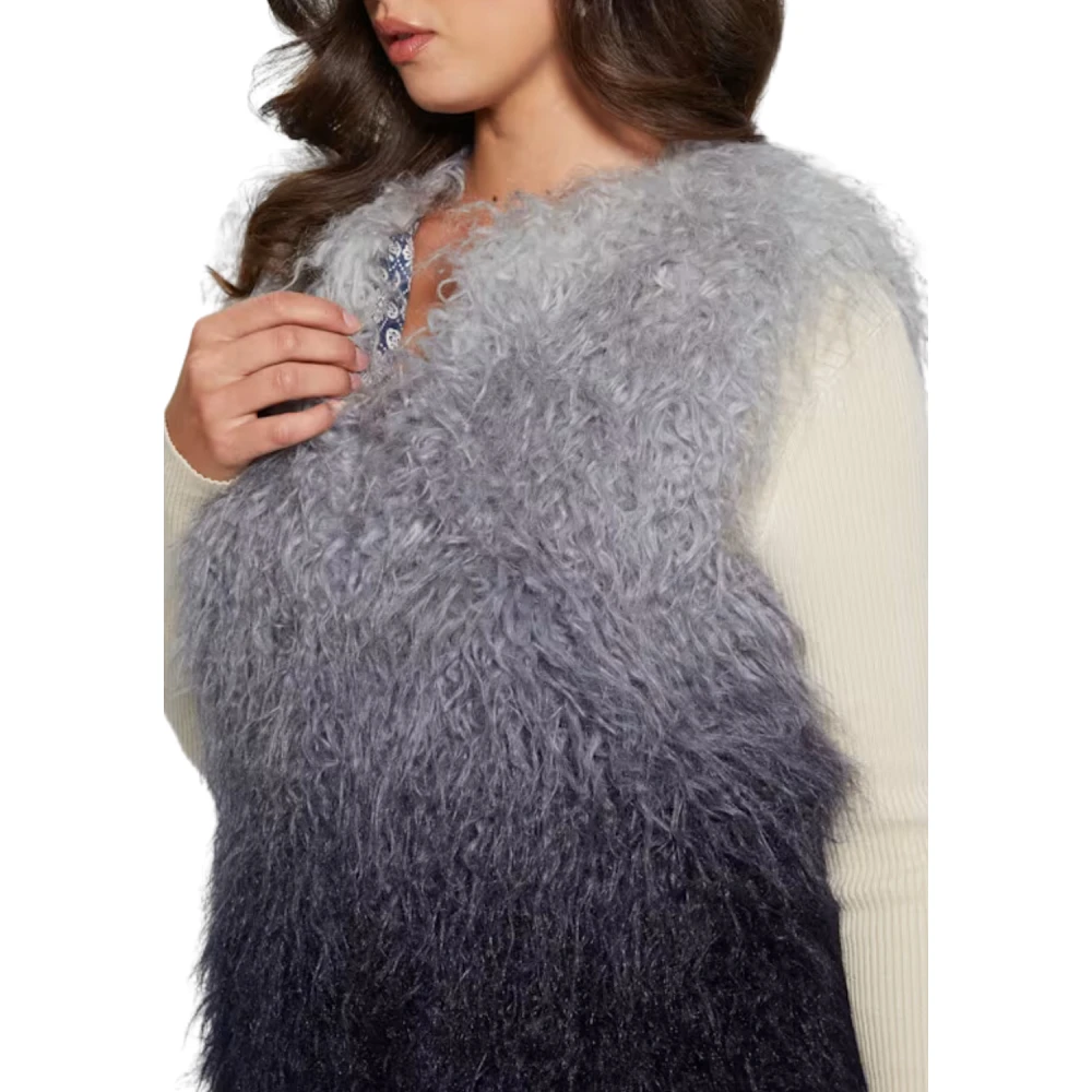 Guess Imitatiebont Vest Grijs Blauw Degrade Gray Dames