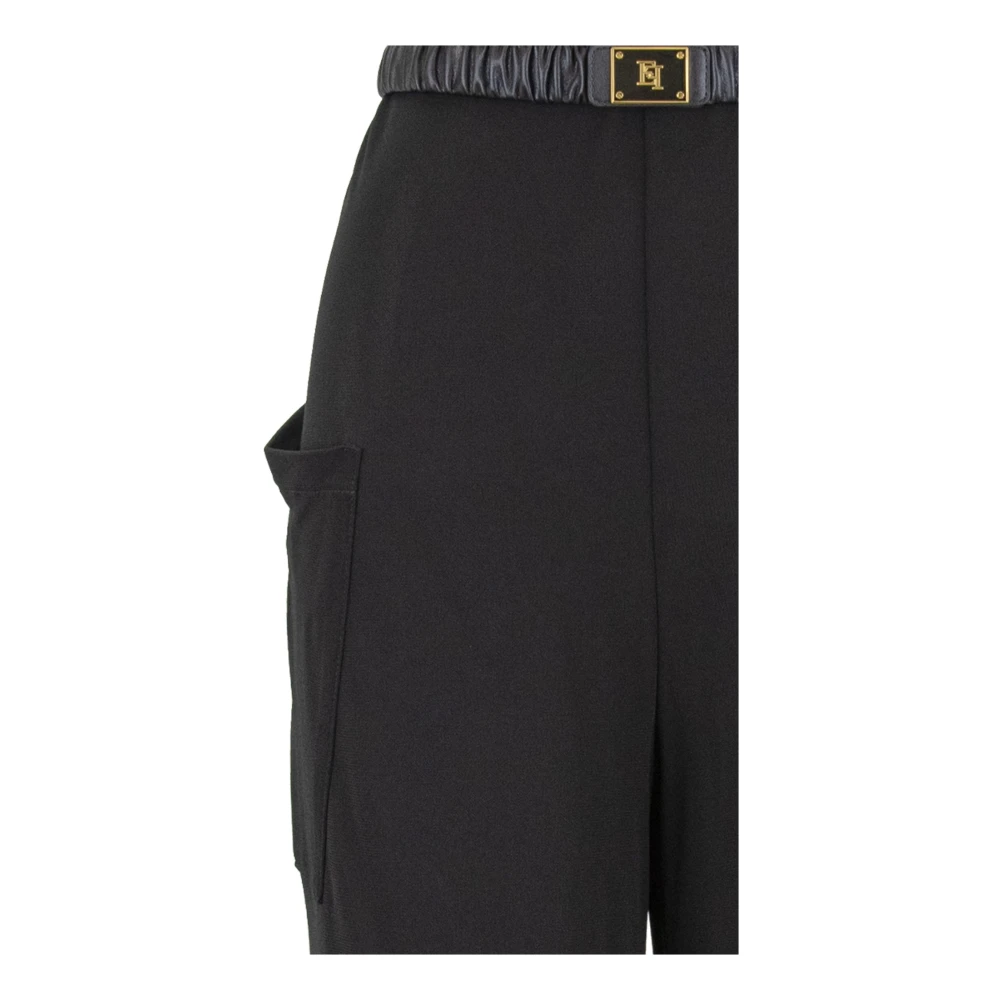 Elisabetta Franchi Chique Viscose Jumpsuit met Riem Black Dames