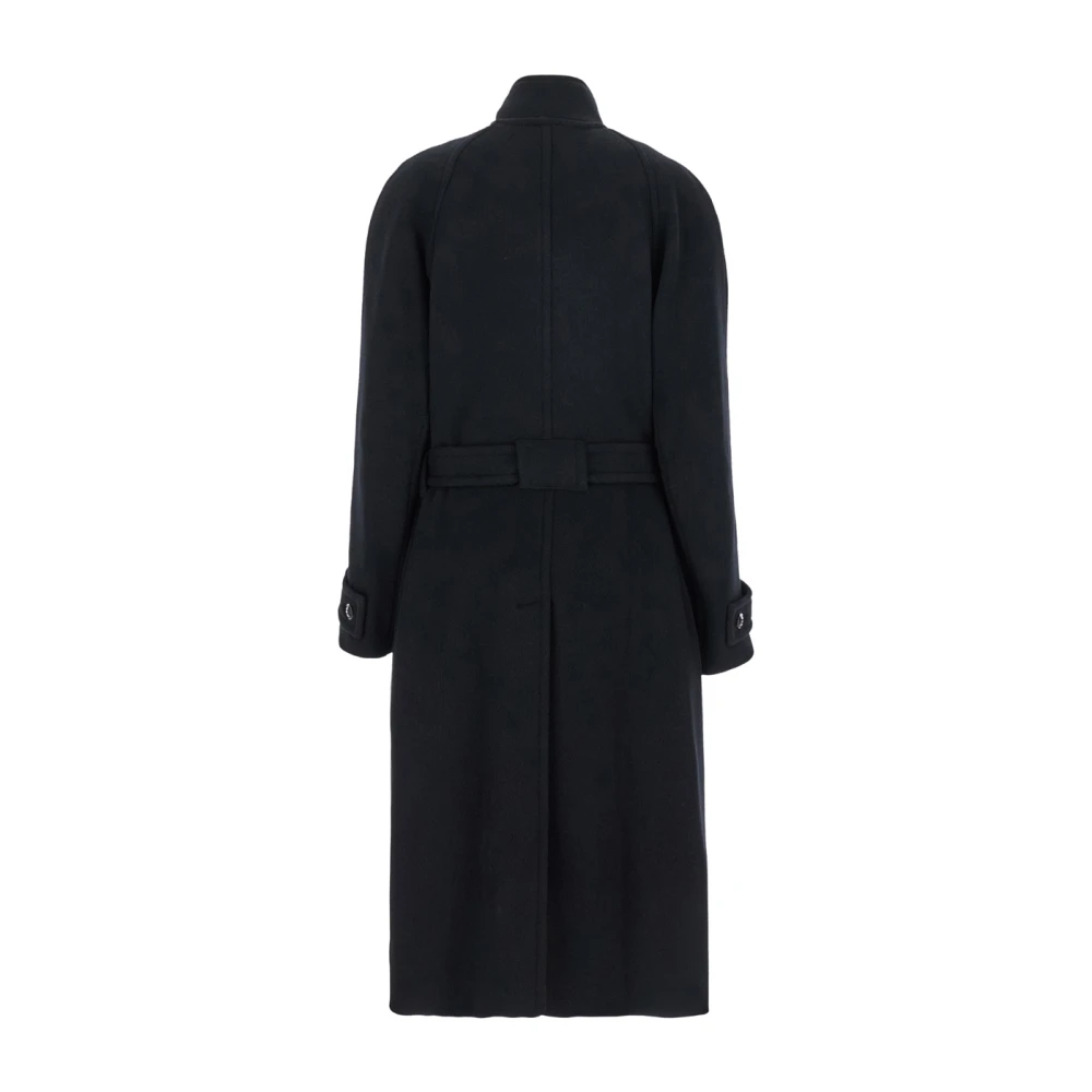 LOW Classic Zwarte Wol Wrap Jas Black Dames