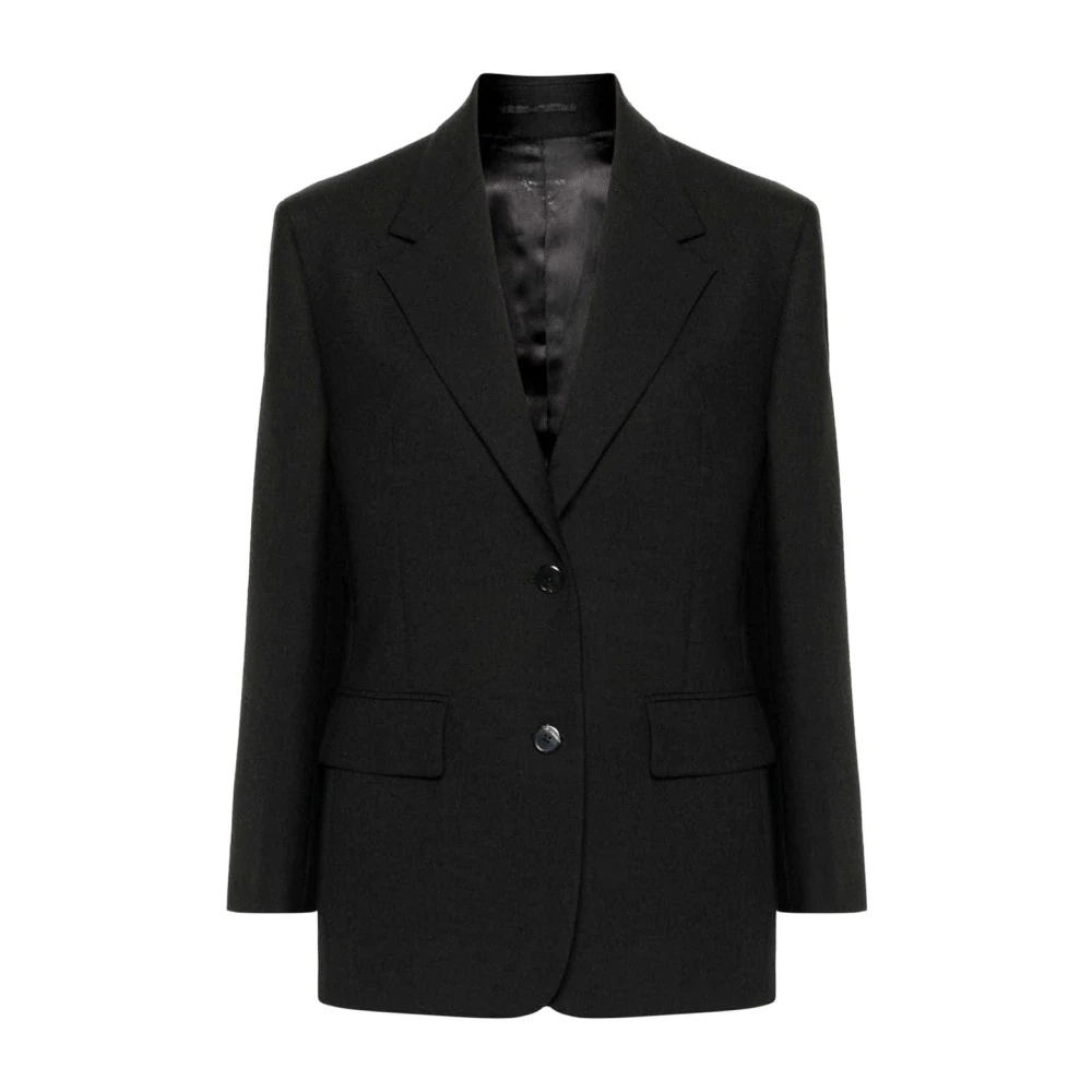 Prada Zwarte Wollen Blazer Elegant Stijlvol Black Dames
