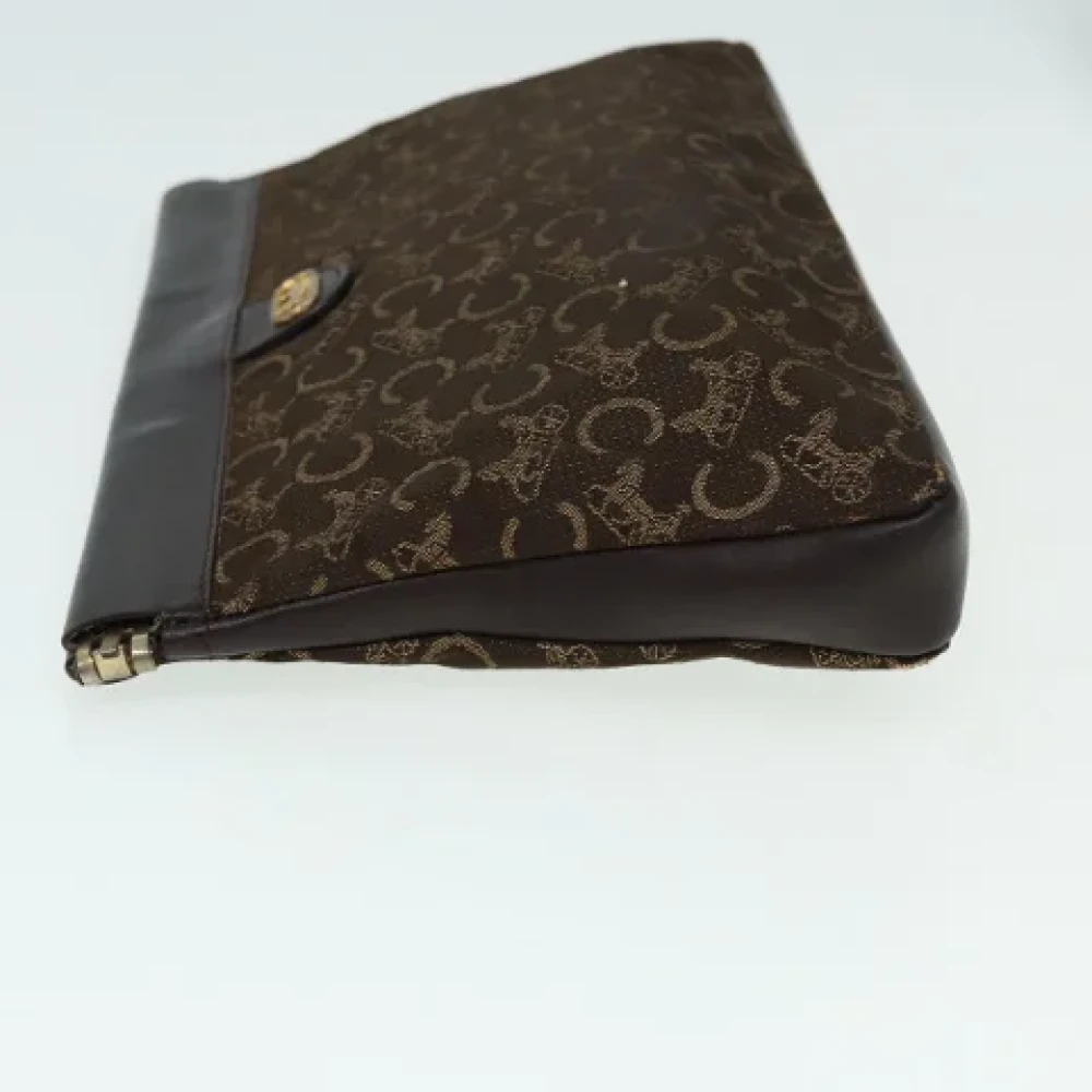 Celine Vintage Pre-owned Canvas clutches Brown Dames