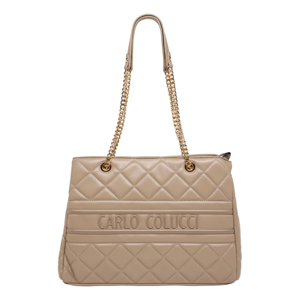 Carlo Colucci Women's Brown Shoulder Bags, One Size, Quilted Shopper
