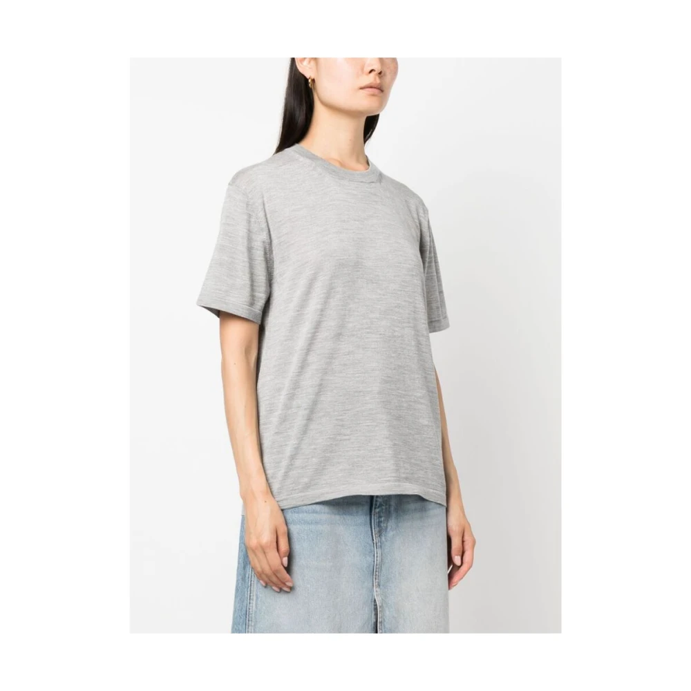 Armarium Luxe Wolmix Crew Neck T-Shirt Gray Dames