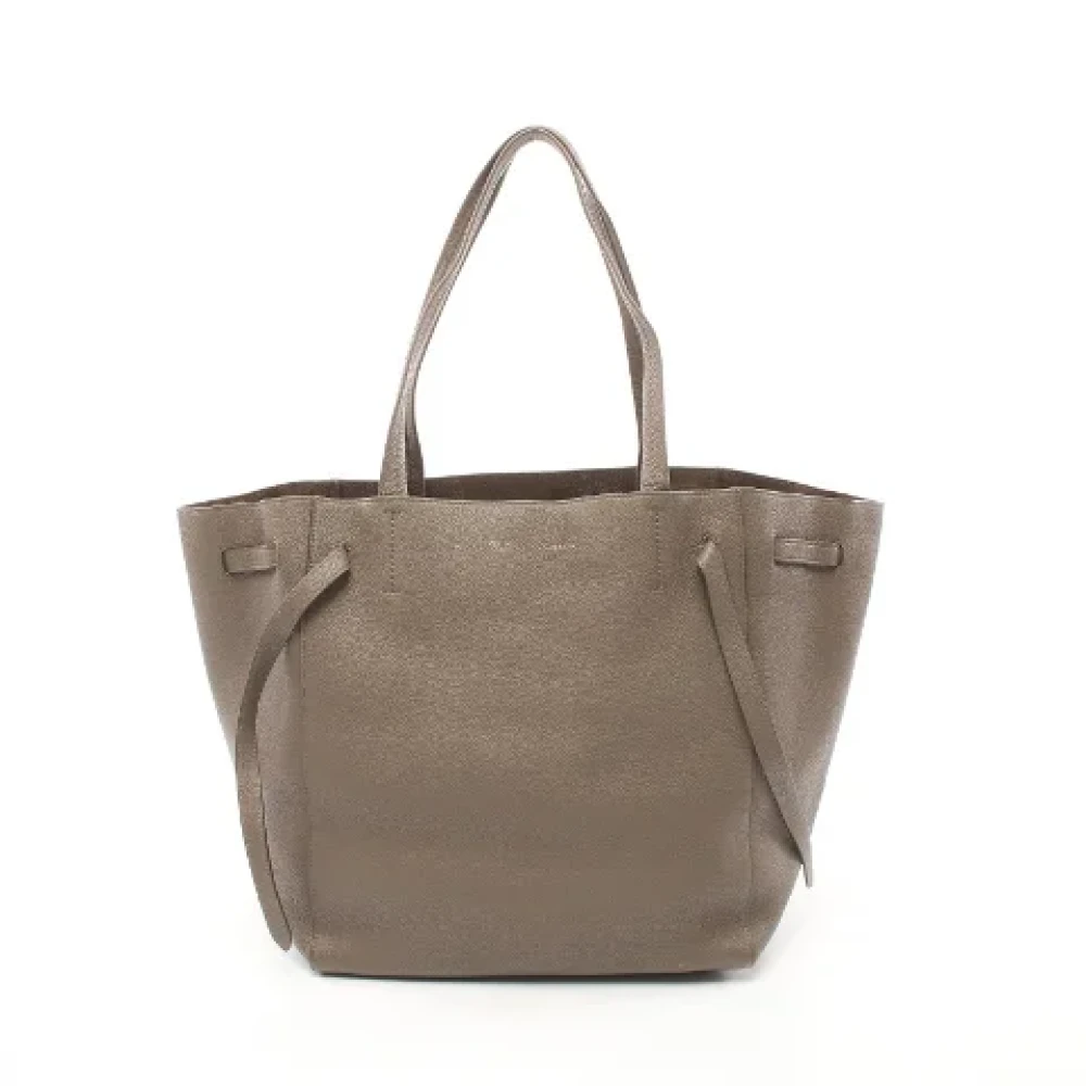 Celine Vintage Pre-owned Leather celine-bags Gray Dames