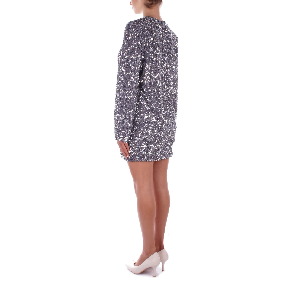 Elisabetta Franchi Sprankelende Paillettenjurk Gray Dames