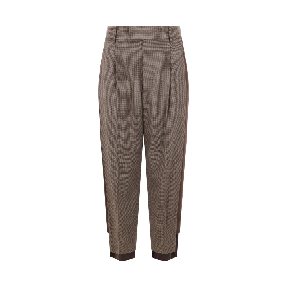 Undercover Bruine wollen pied-de-poule broek Brown Dames