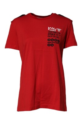 rod-bomull-grafisk-tryck-t-shirt