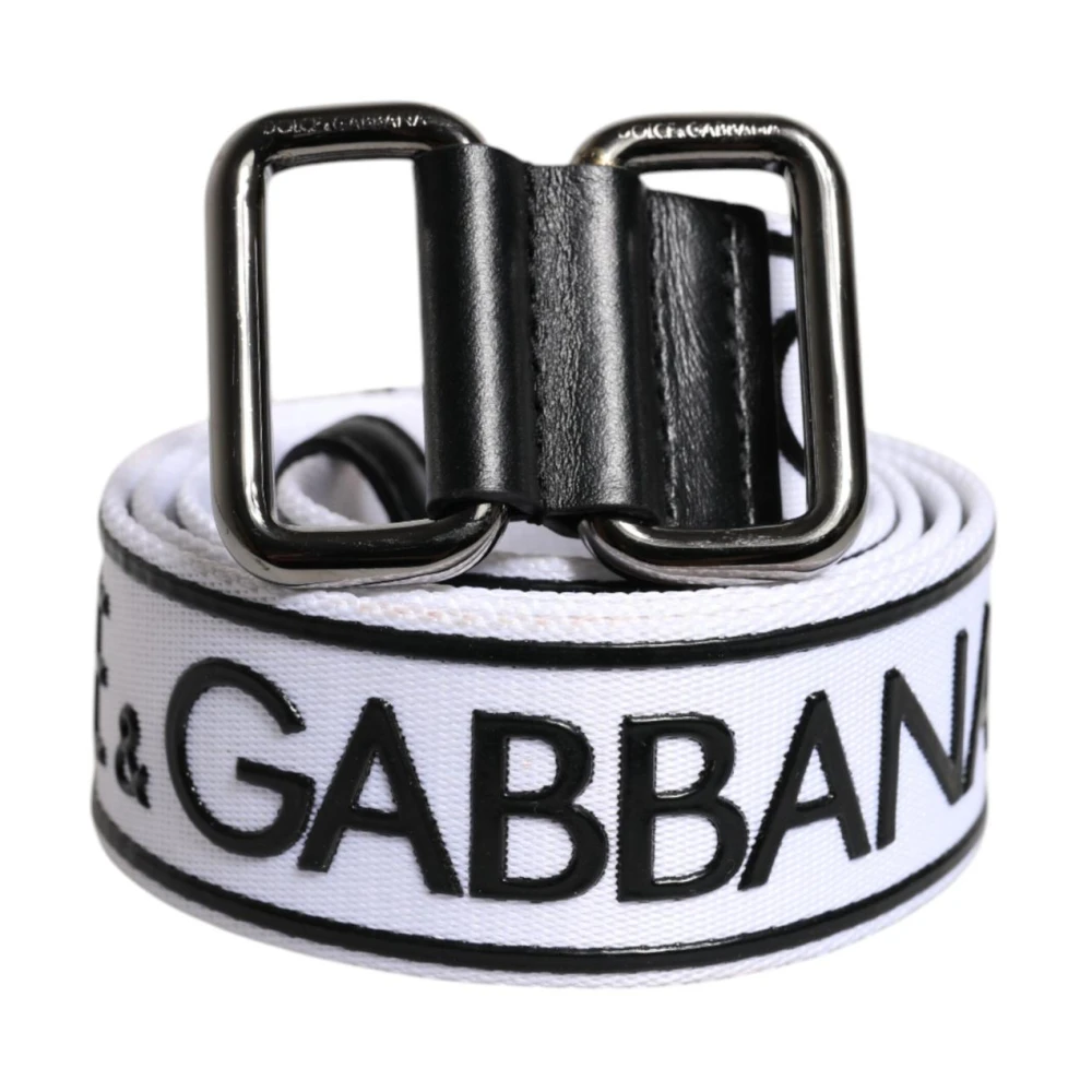 Dolce & Gabbana Women's White Metal Buckle Logo Belt