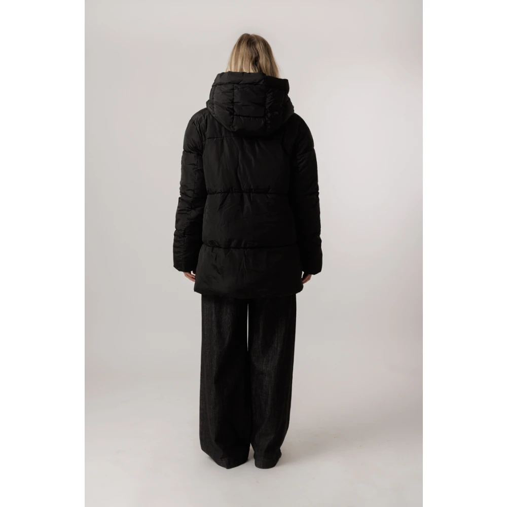 Ottod'Ame Capuchon Lichtgewicht Pufferjas Black Dames