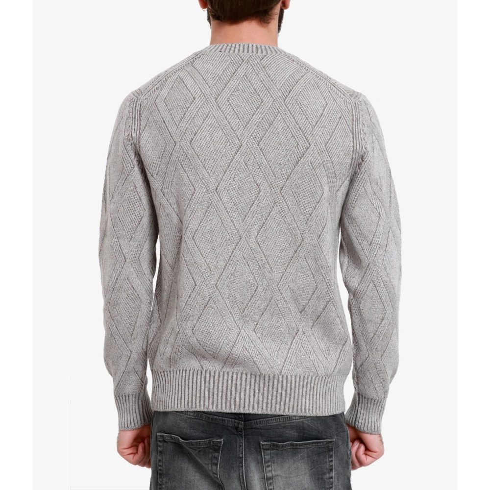 Gran Sasso Kasjmiermix Rhombus Links Trui Gray Heren
