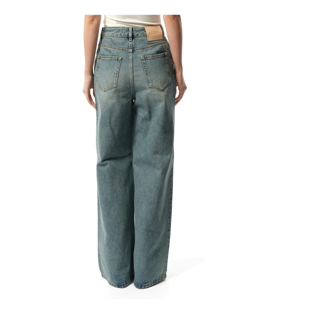 Loewe Hoge Taille Denim Jeans Blue Dames