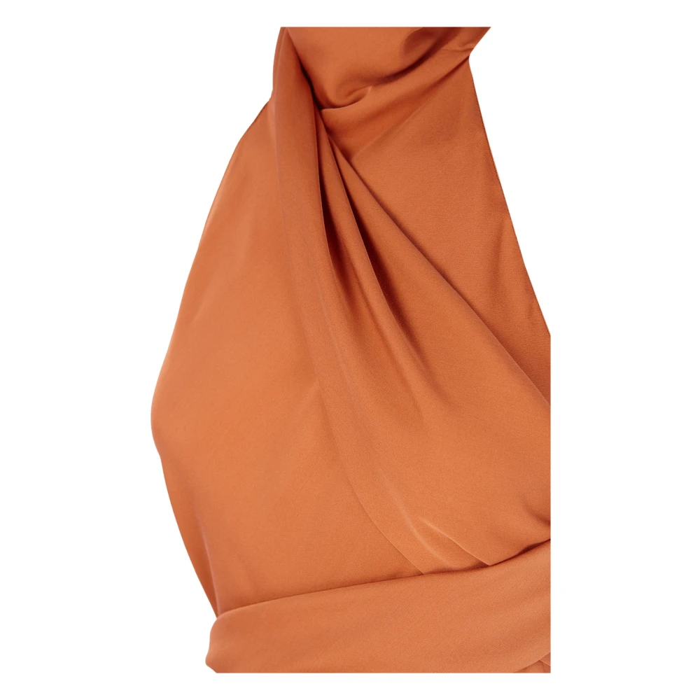 Cortana Irena oranje zijden crêpe halterjurk Orange Dames