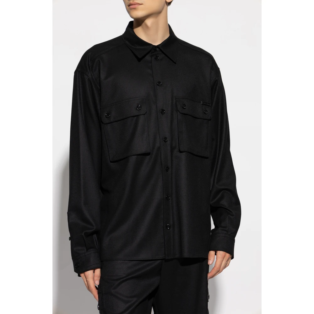 Dolce & Gabbana Wollen overhemd Black Heren