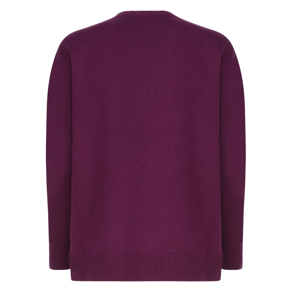 Max Mara Donker Violet Sweater Plata Maglia Purple Dames
