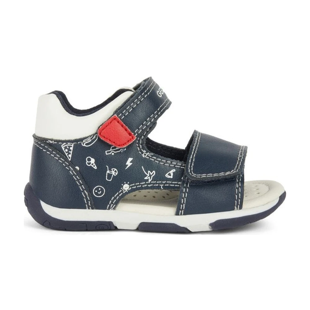 Geox Boys Multicolor Kids Sandals, 21 Eu, Navy Red Sandals