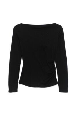 haut-noir-a-encolure-bateau-et-poignets-evases
