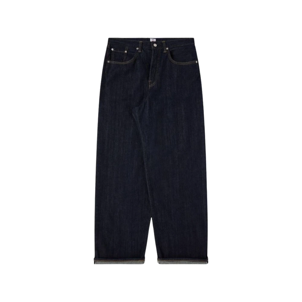 Edwin Wijde Straight Fit Mid Waist Jeans Blue Heren