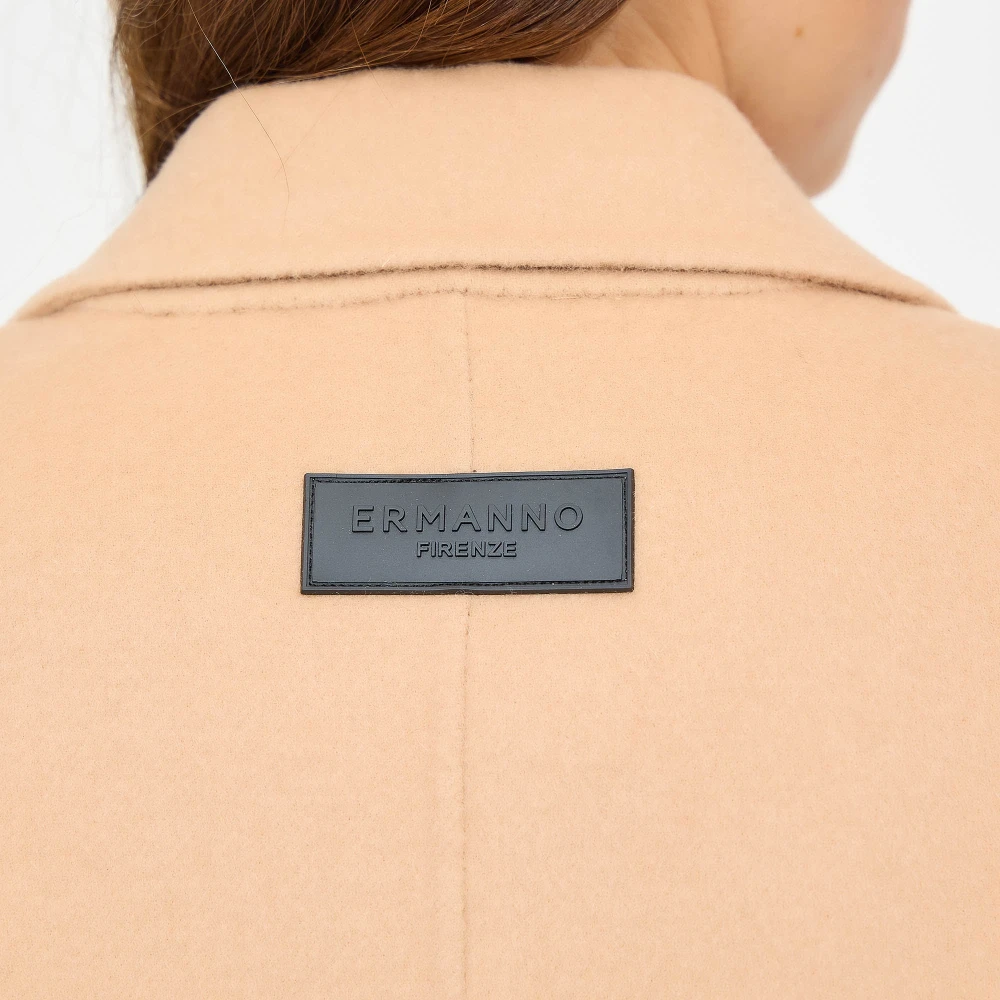 Ermanno Scervino Double-breasted midi jas kamelkleur Brown Dames