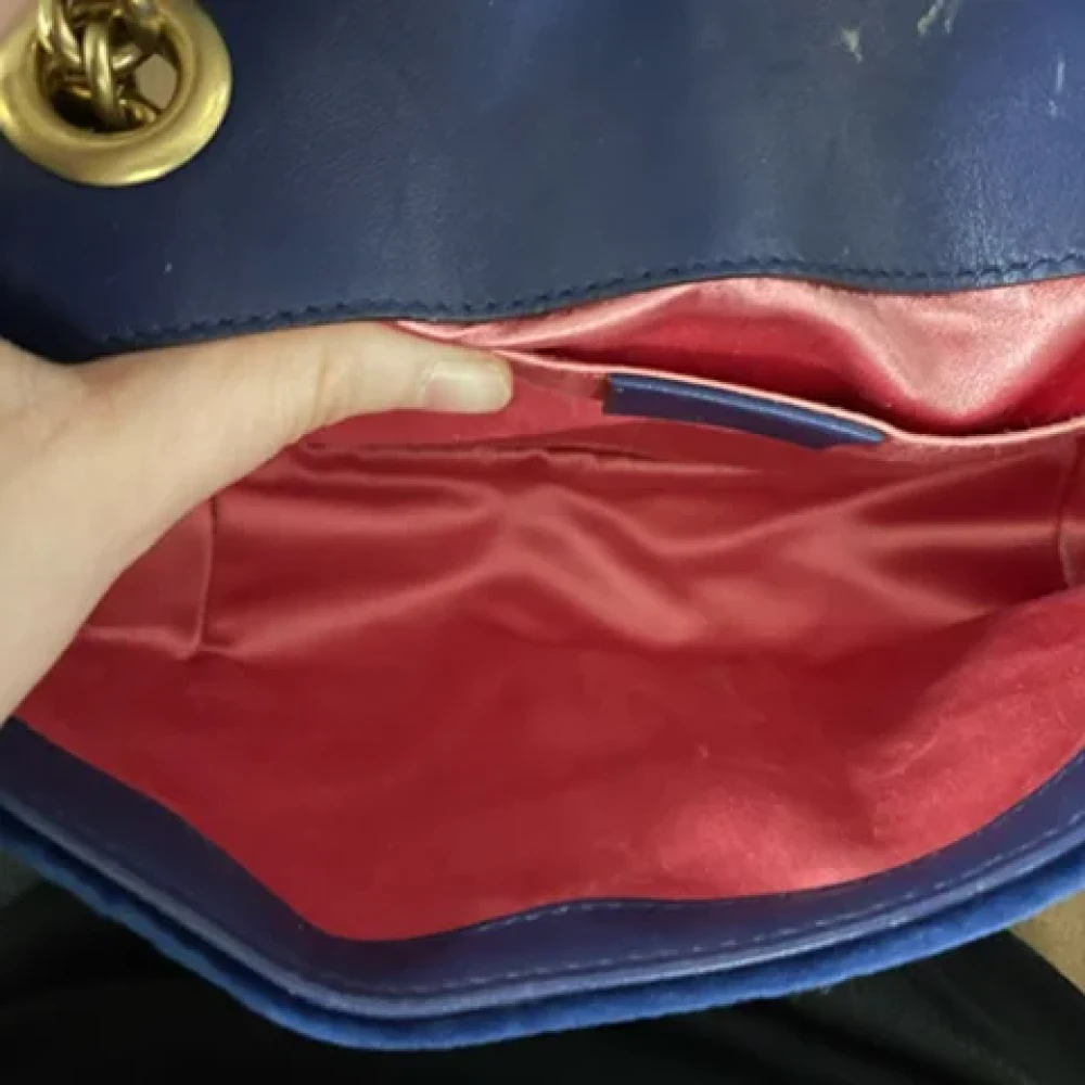 Gucci Vintage Pre-owned Velvet crossbody-bags Blue Dames