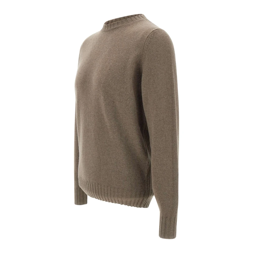 Filippo De Laurentiis Herenwol kasjmier ronde hals trui Brown Heren