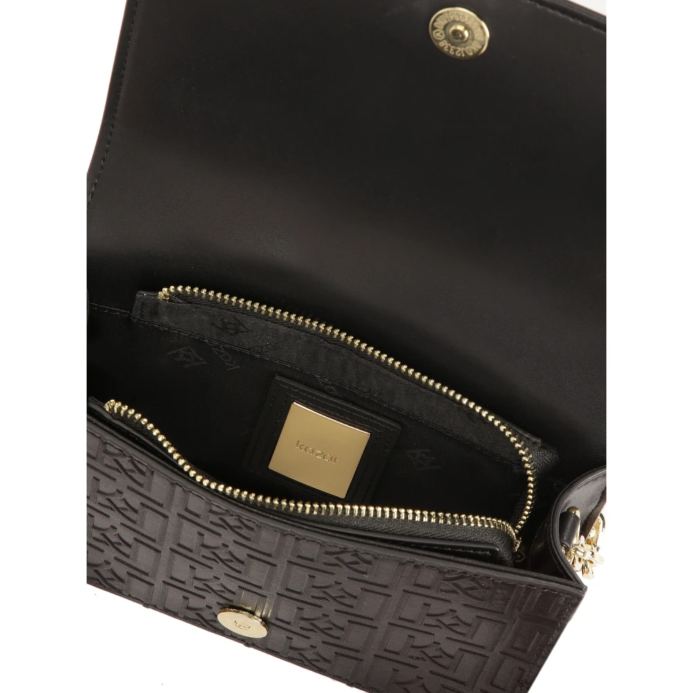 Kazar Zwarte monogram handtas met riem en ketting Black Dames