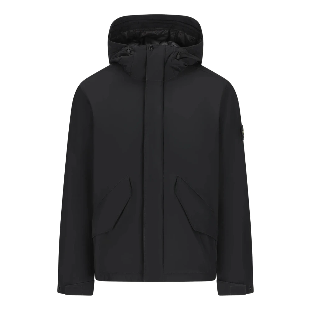 Stone Island Crinkle Reps Ny Short Down Jacket - Male - Light Jackets - Black - 2XL - Jackets