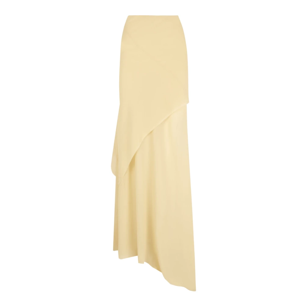 Cortana Dora, lång beige siden georgette kjol Beige, Dam