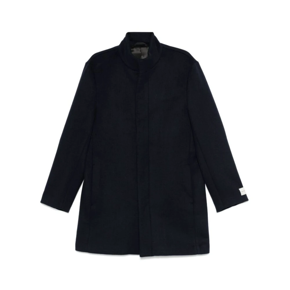 Calvin Klein Zwarte wollen blend jas met pieklapels Black Heren