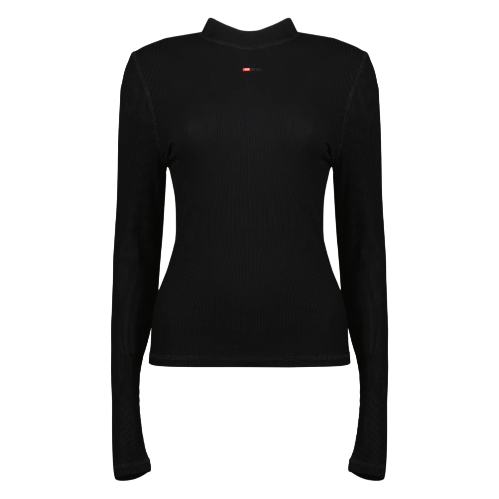 Diesel Women's Black Turtlenecks, L, T-Mokky Long Sleeve Top