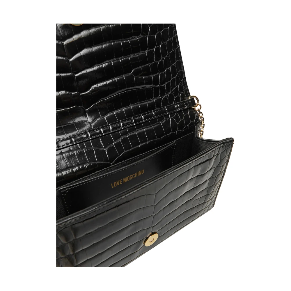 Moschino Zwarte Schoudertas Luxe Stijl Black Dames