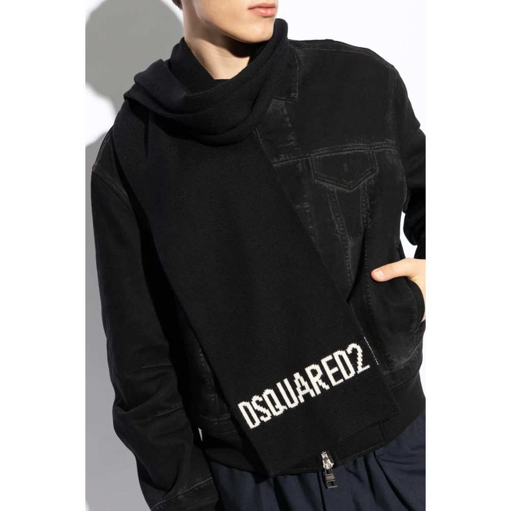 Dsquared2 Wollen sjaal Black Heren