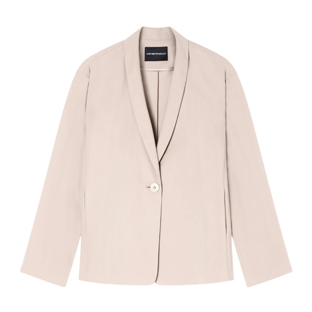 Emporio Armani Damen Beige Washed Twill Jacket