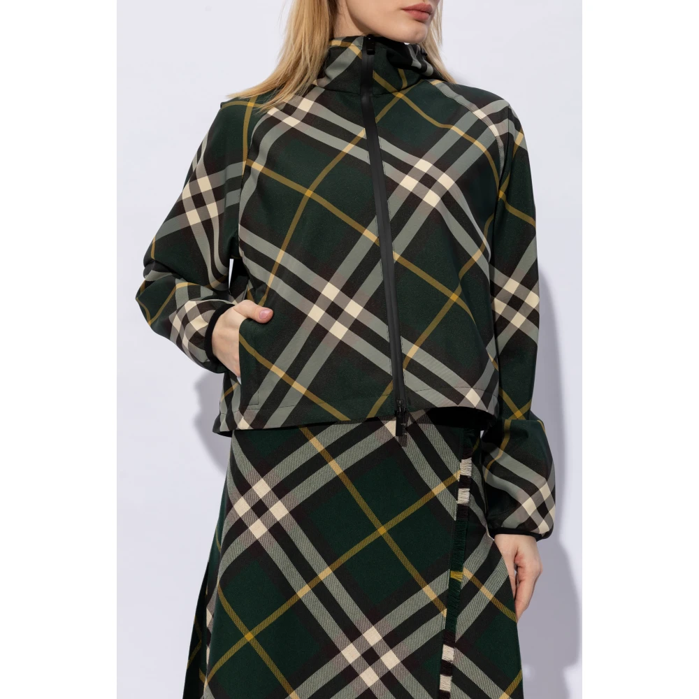 Burberry Geruite jas Green Dames