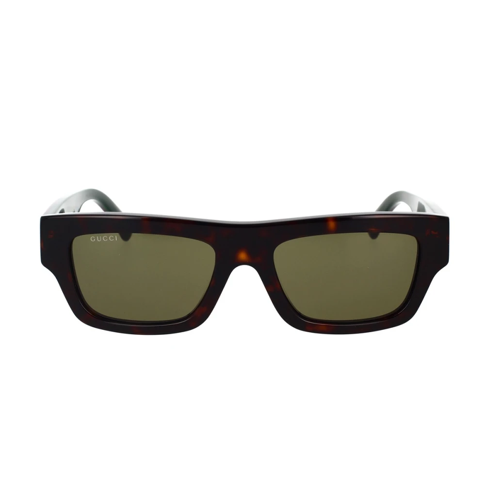 Gucci Rektangulära solglasögon med djärv acetatram och eleganta GG-logoben Brown, Herr