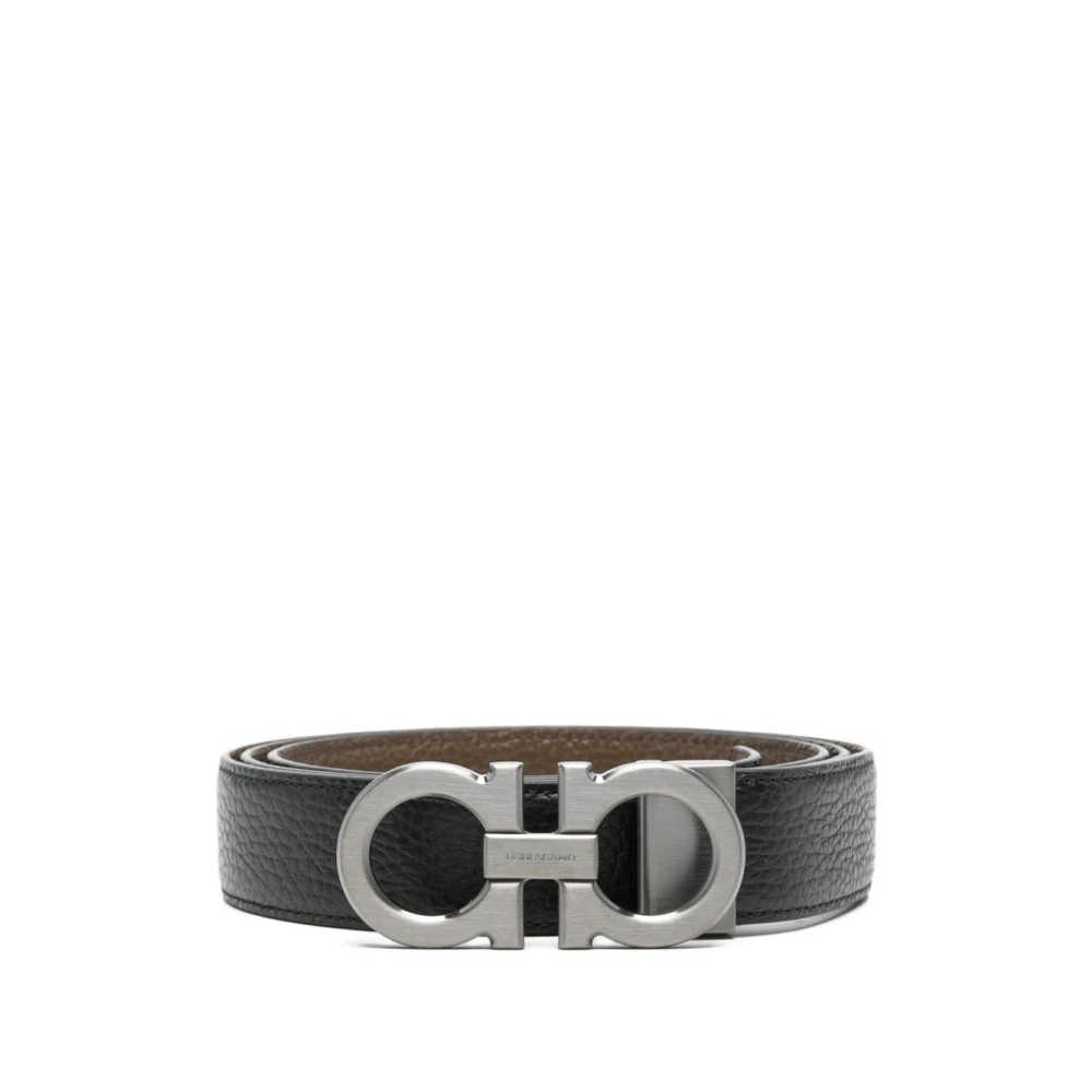 Ferragamo Black Double Adjus Belt - Male - Belts - 115 Cm - Accessories