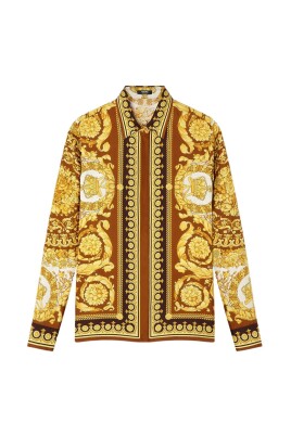 barocco-print-button-up-long-sleeve-top