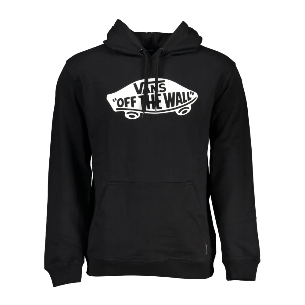Vans Zwarte hoodie met centrale zak en logoprint Black Heren